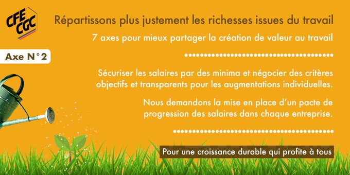 ☑️Les enjeux autour d’un meilleur partage de la valeur ajoutée selon la <a href="/CFECGC/">CFE-CGC</a>
 
👉 Découvrez notre Axe 2
#PourUneCroissanceDurableQuiProfiteATous