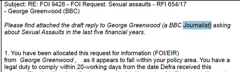 And another one from my time at the BBC, this time about sexual assaults recorded by civil service department.