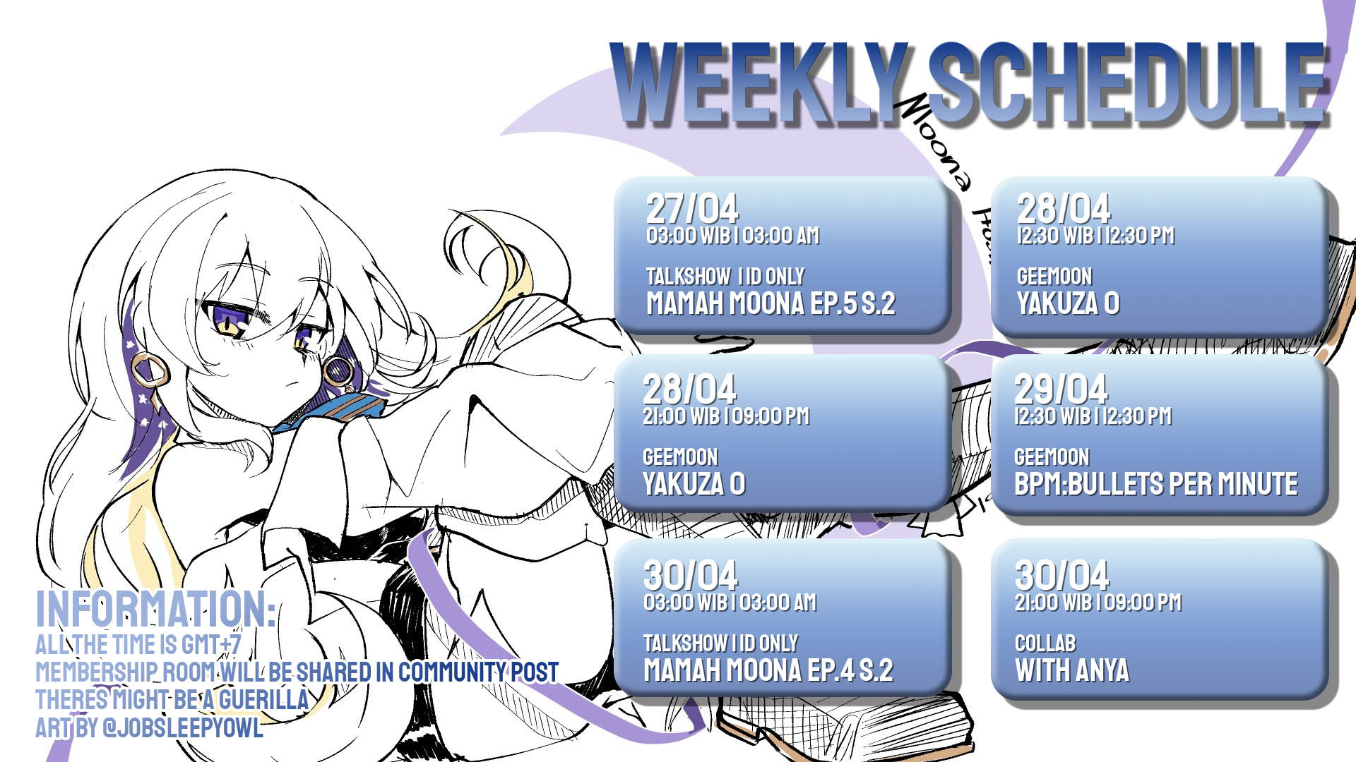 Moona Hoshinova ãƒ ãƒ¼ãƒŠ ãƒ›ãƒ­ãƒ©ã‚¤ãƒ–id On Twitter This Week Schedule Moona Liveschedule