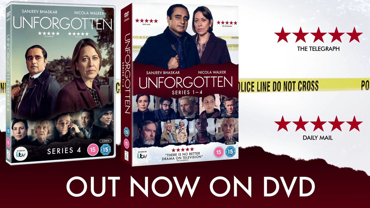 Series 4 of @UnforgottenTV is available on DVD now! The @BBCStudios distributed hit crime drama from @ChrisLangWriter, starring #NicolaWalker, @TVSanjeev and @andynyman is available today, 26th April: Amazon: amzn.to/3bSsSGK hmv: ow.ly/aqf050E1igD