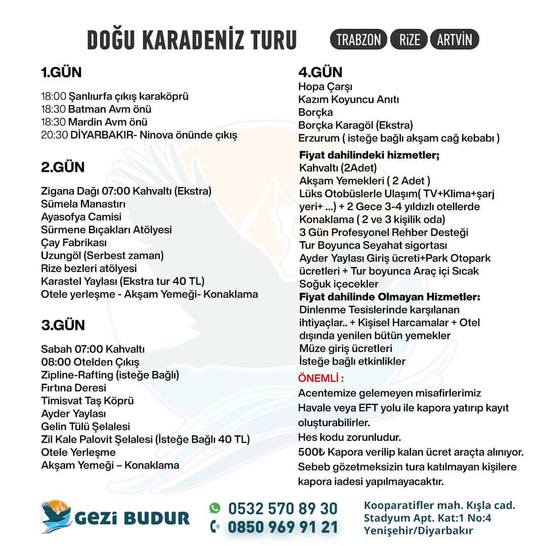 Bayramda Karadeniz 2 gece 3 gün turumuza hâlen kayıt yaptırmadınız mı ? Kayıt ve Rezervasyon için +905325708930 arayıp yada WhatsApptan  yer ayarlayabilirsiniz
#diyarbakır #amed #Oscars #BingölBaşkentOlsun