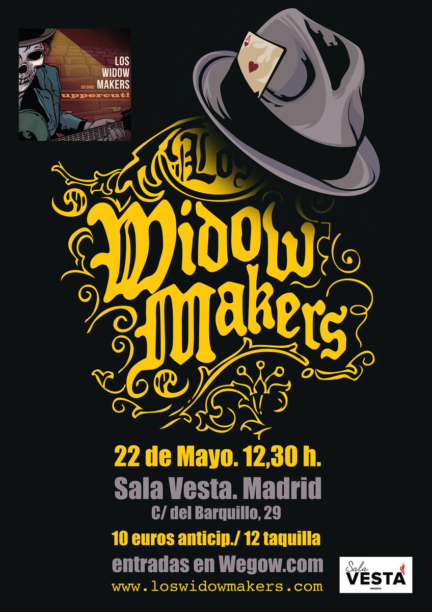 El 22 de mayo estaremos en la sala Vesta (c/ Barquillo 29) a las 12.30, perfecto para disfrutar de mucho Rock&amp;Roll, Swing y Americana Music a la hora del vermú.
Entradas:
wegow.com/en-es/artists/…