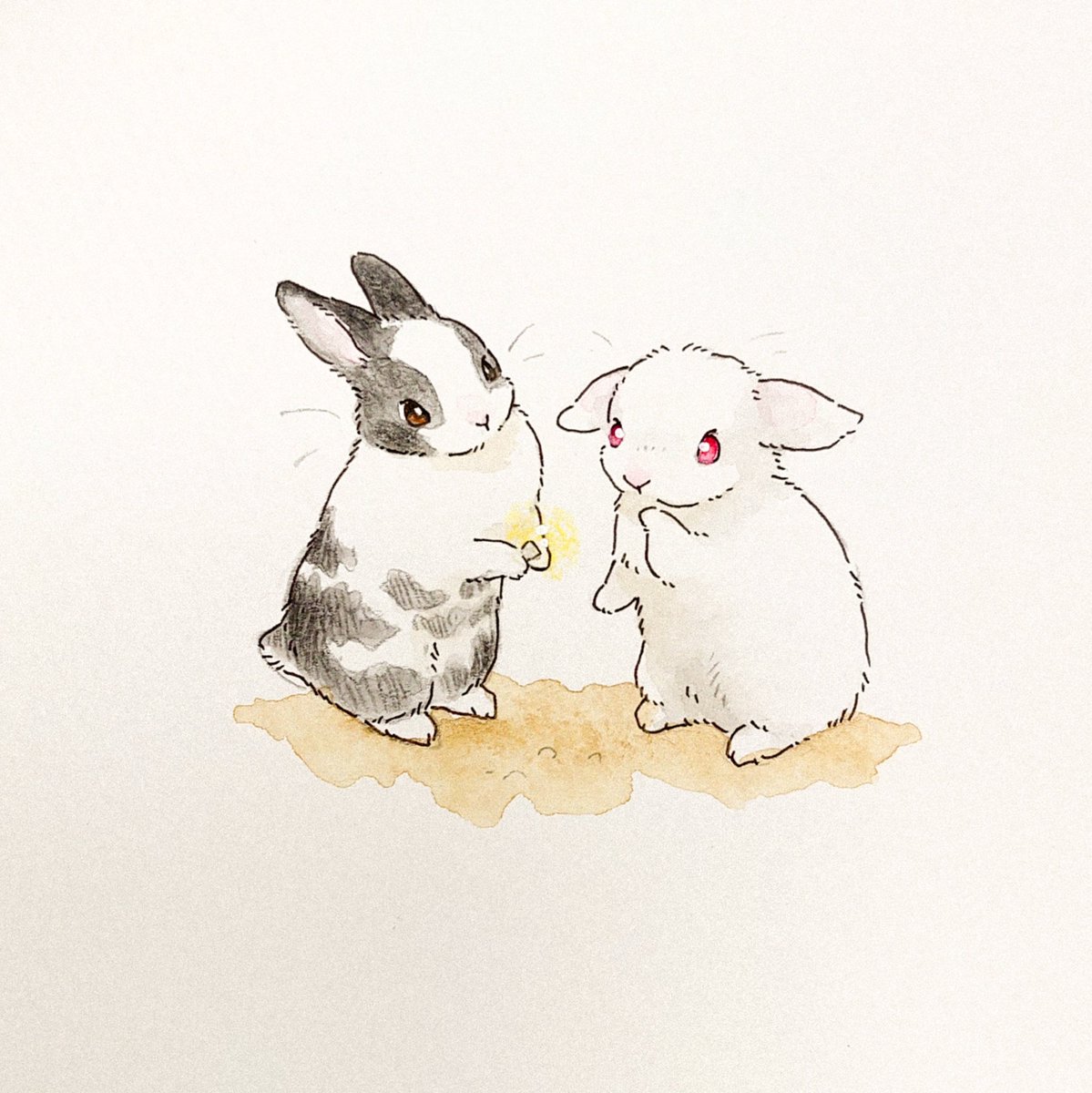 「みてみて

校庭でね

きらきらする石ひろっちゃった 」|VeryBerry うさぎ星さん4/8-9出展のイラスト
