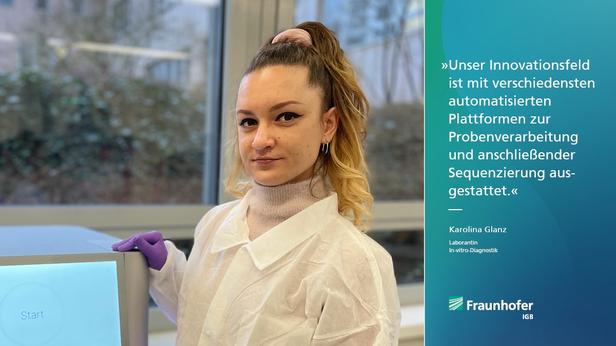 FraunhoferIGB's tweet image. Hinter den Kulissen beim IGB: Passend zum Welttag des #Labors stellen wir heute unsere #Laborantin Karolina Glanz vor. Sie ist seit 10 Jahren im Innovationsfeld #In-vitro-Diagnostik tätig und bearbeitet sowohl interne als auch externe Projekte. #womeninscience @FunGenS