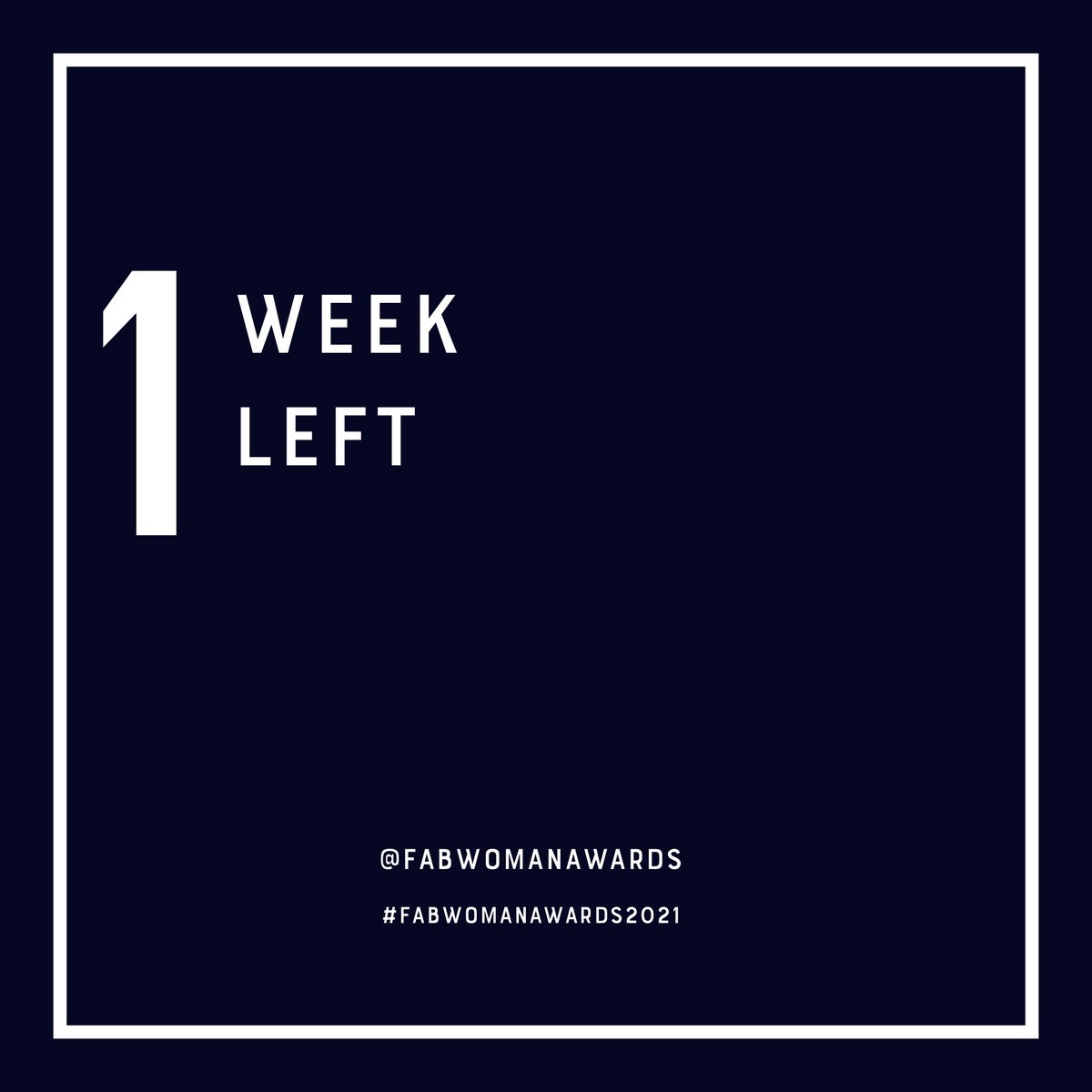 The deadline for the 2021 Fabulous Woman Awards entries is only 1 week away! Visit fabulouswomanawards.co.za/categories to nominate.
#fabwomanawards2021