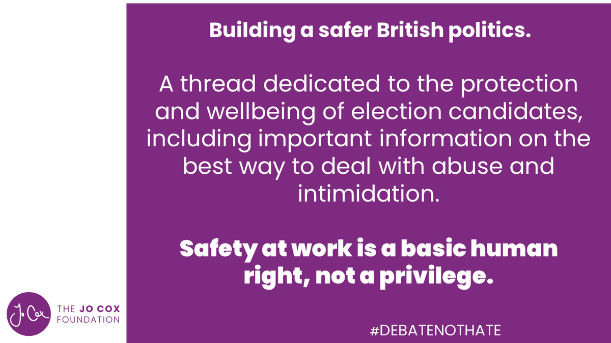 In the 2019 election over 50 MP’s stepped down, many referencing the horrific abuse they suffered whilst campaigning. Here is a thread for election candidates on what to do when faced with abusive behaviour (1/8)