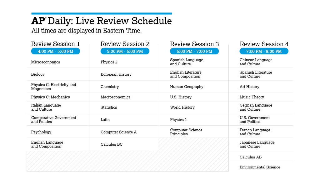AP Daily: Live Review sessions continue this week.

Set a reminder to watch today's lesson for your course. 
➡️ Go to youtube.com/advancedplacem… 
➡️ Click on your AP course's playlist 
➡ Hit "Set Reminder"