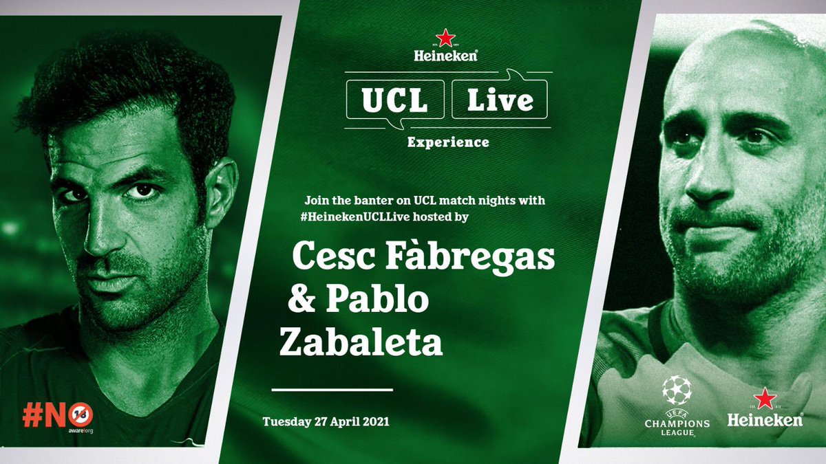 Tomorrow, Iβll be joining @Heineken_SA & @cesc4official for the ultimate game night experience.
#RMACHE promises to be a great game & I'm looking forward to chatting with all of the South African UCL fans! You can join in the conversation by using & following #HeinekenUCLLive https://t.co/BslKSZYMPs