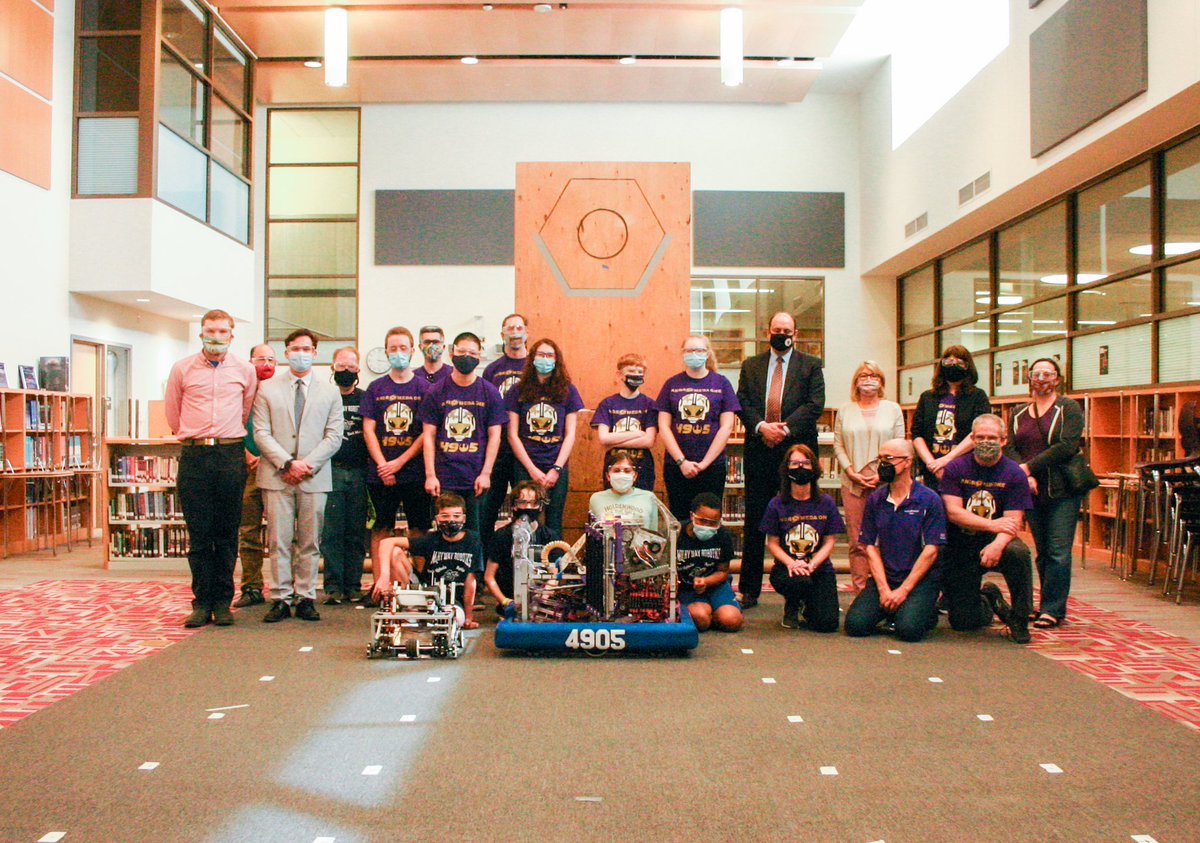 RepDanSenaMA's tweet photo. Spent Saturday afternoon at the new Ayer-Shirley Panther Innovation Lab, a project led by Eagle Scout Grace Audette. @JamieEldridgeMA, Superintendent Malone and I got to meet members of @frc4905 and their middle school companion team and see them in action doing robotics. https://t.co/nTOTxoRrW9