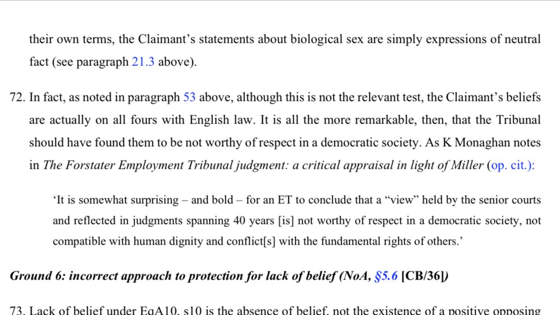 Karon Monaghan’s essay again: surprising that a belief held by the court for 40 years was deemed incompatible with democracy (slam dunk)