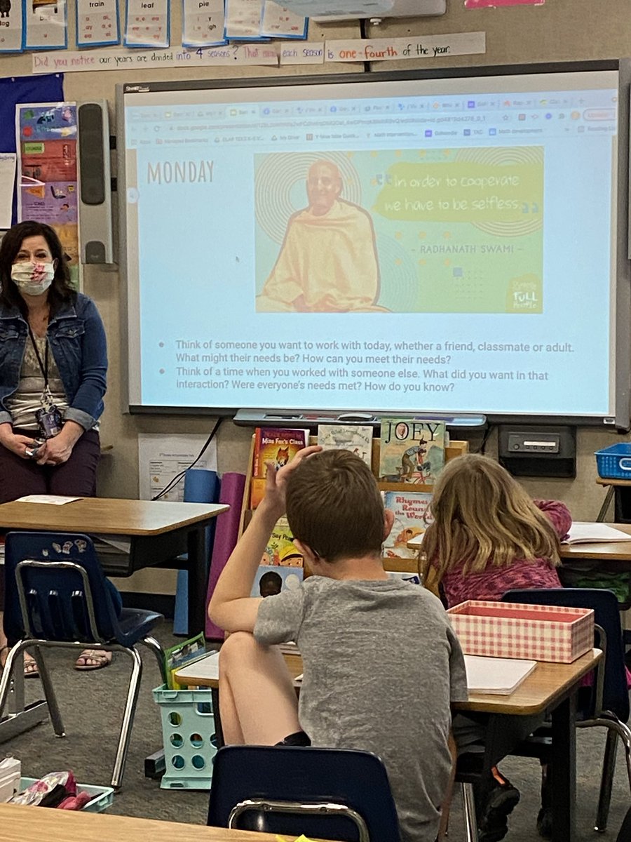 Mrs. Barr’s class is discussing this month’s character trait of cooperation during their community circle time. #MinshewStrong #MISDLivesKind