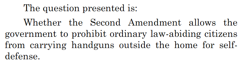 gunpolicy's tweet photo. The question presented has been changed from the one in the cert petition: https://t.co/1gLhkrlHCW https://t.co/L2adYeYi8j