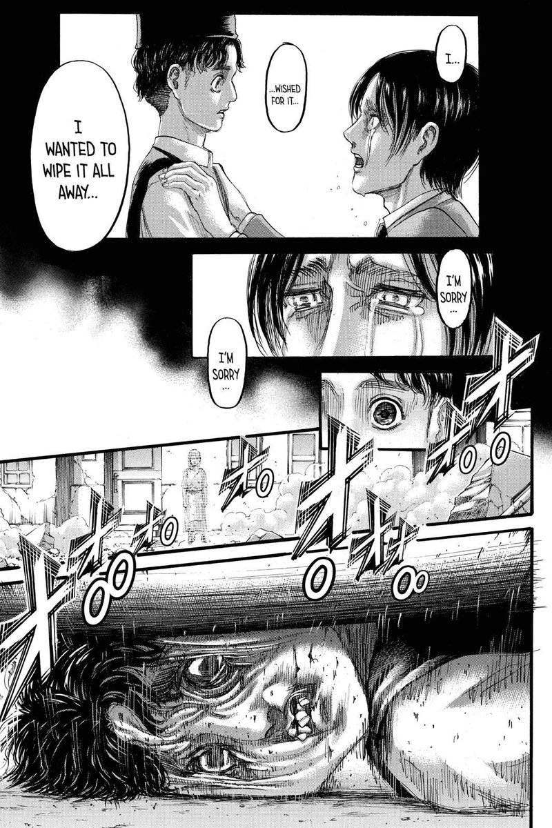 Eren isn't a hero just because he could never kill his friends. Although he never intended on destroying the world, he did still wipe out 80% of it for the sake of his plan. It's extreme. It's cruel. It's inhumane. But above it all, it's expected of Eren.
