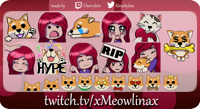 AkayuriArt's tweet photo. *staubwisch* Ich mache (wieder) Sachen und da man hier wunderbar meine Emote Entwicklung verfolgen kann, einmal alle Emotes (und die alten Badges) die ich für die liebe @xMeowlinax schon machten durfte💖
Von den allerersten Emotes die ich jemals gemacht habe, bis zu den neuesten https://t.co/UHQR7B2UHl