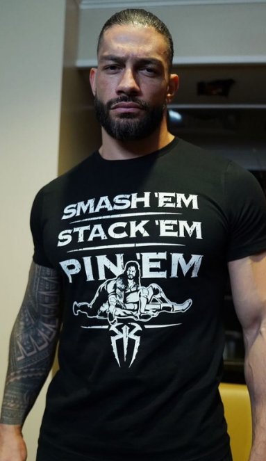 Roman is the best &amp; I'm a fan but I'm not a fan of the logo on the new shirt. Looks suspect, like a sausage<a href="/tag/smackdown"class="tags"><span>#smackdown</span></a><a href="/tag/comedy"class="tags"><span>#comedy</span></a><a href="/tag/wwe"class="tags"><span>#wwe</span></a>
