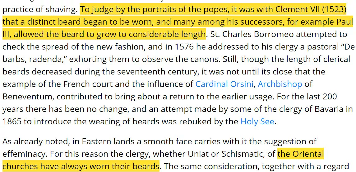 Herbert Thurston dans l'encyclopédie catholique dit : « Les apôtres, dans nos monuments les plus anciens, sont pour la plupart représentés barbus. » ou encore « Les églises orientales ont toujours porté leur barbe. »