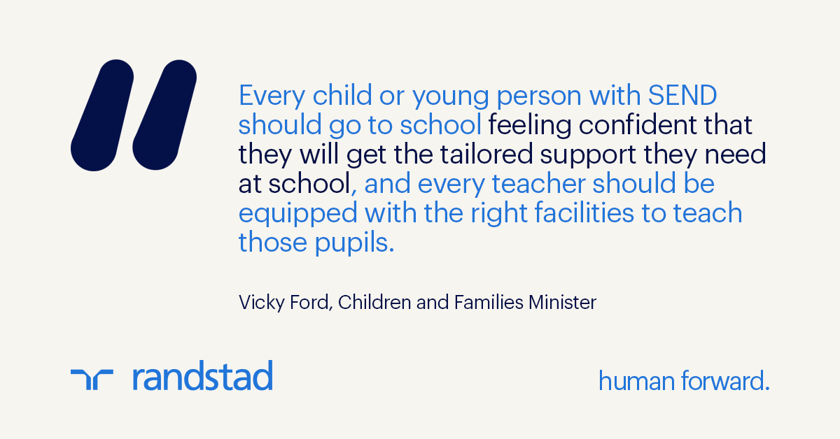 The #DfE has guaranteed every council funding to create new school places or carry out building improvements for pupils with #SEND. How does this impact your staffing plans? Get in touch to find out how we can help your school utilise SEND funding: randstad.co.uk/employers/area…
