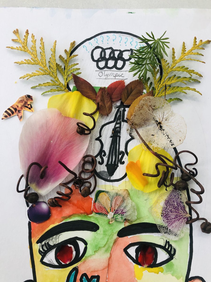 Thank you for wonderful opportunity <a href="/royalacademy/">Royal Academy</a>  #RAYoungArtists Khushi’s (age-7) self portrait expressing her ‘Muddled up Mind’.  ⁦⁦@SuttonHighGirls⁩ #GDST thank you for inspiration and encouraging girls to express through art