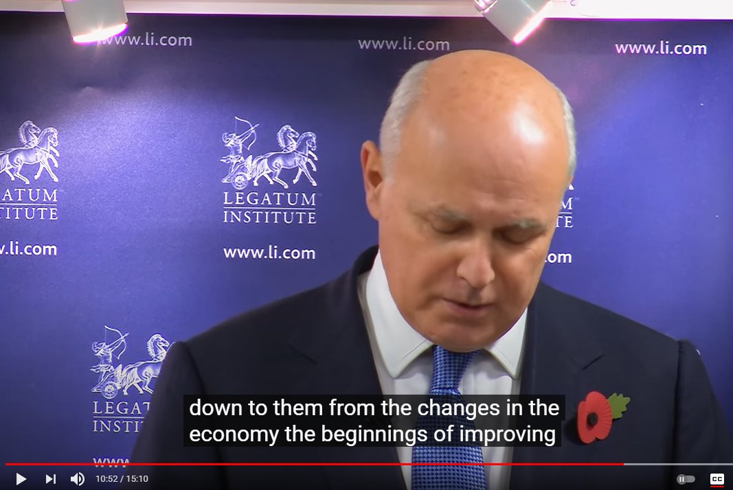 The speech was given to the  #Legatum Institute (originally registered in Cayman Islands) a well-funded free-market think-tank specializing in disaster  #capitalism, which in 2016, jointly sponsored a report called 'The Road to Brexit'. The foreword was penned by Iain Duncan Smith.