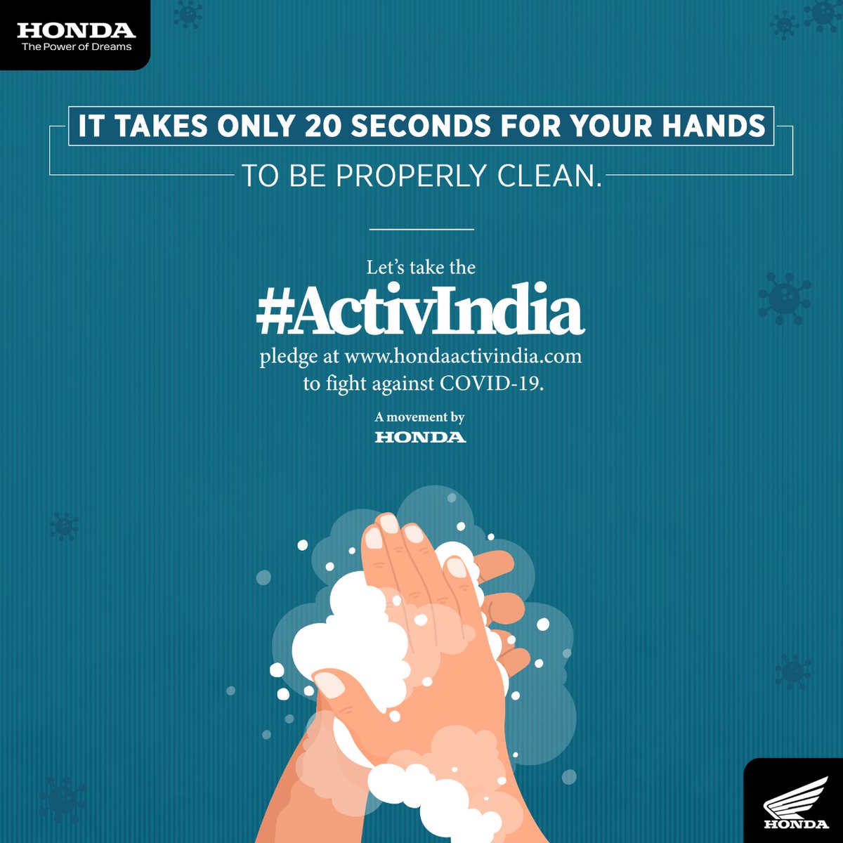 honda2wheelerin's tweet photo. Make sure you wash your hands properly before stepping out and encourage your loved ones to do so.
Visit https://t.co/sRlxdsqIif and take the #ActivIndia Pledge, today. https://t.co/ObW2IS4WQd