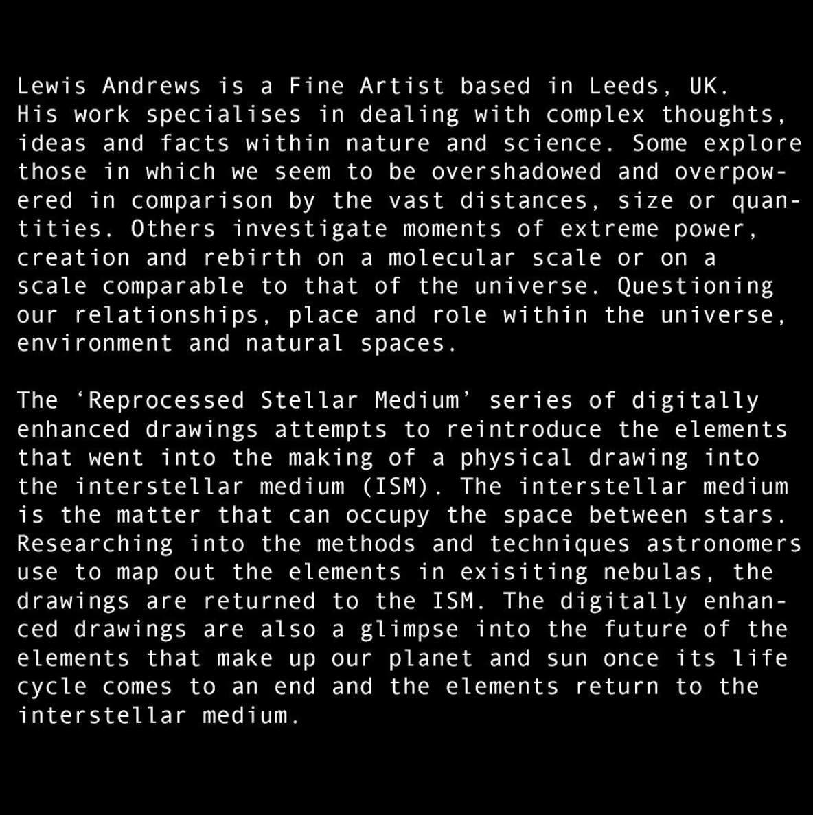 t_ransienttt's tweet photo. This weeks resident is Leeds-based artist https://t.co/OA3sLhET0E

Science + Nature + The Sublime
https://t.co/GANN3DcIjW https://t.co/o9qyEWxeoH