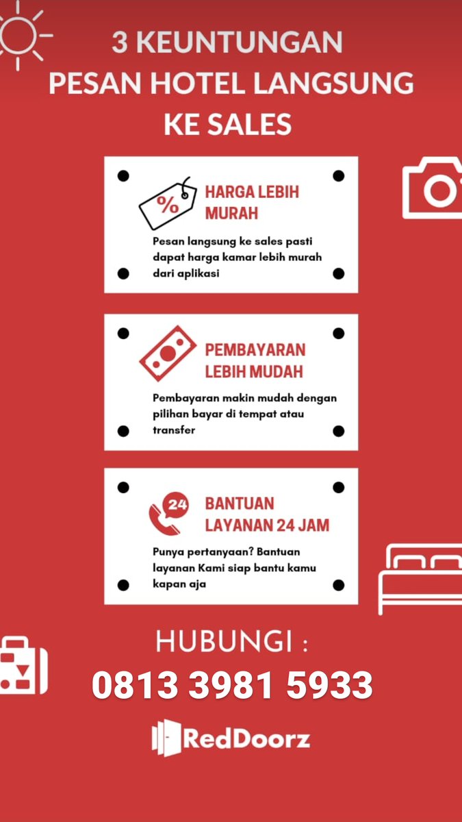 Mau pesen kamar tanpa ribet??? Langsung ke sales nya aja tinggal bayar ditempat pas check in tanpa repot ❤️ #reddoorz #hotelmurah #staycation #bookingtanparibet #diskon #hotel