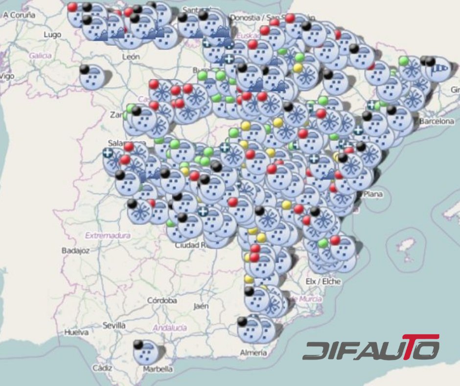 DIFAUTOMOTOR's tweet photo. Punto negro: prohibida circulación a todos los #vehículos. En caso de estar en #carretera, apartar el vehículo de una forma #segura. Se recomienda usar calefacción y no salir del vehículo a no ser que haya un refugio cerca.🚫 https://t.co/eDGqOYPpgG