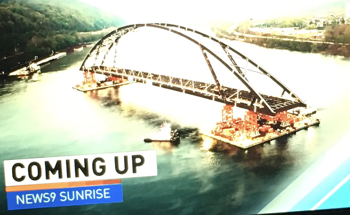 WTOV_BPhillips's tweet photo. On the move! The #Wellsburg to #Brilliant Bridge float has begun and @AlexWTOV9 will have live reports on #NewsNine #Sunrise @WTOV9 @JeffWTOV9 @JHaberleyWTOV9 https://t.co/EVbIgGE3Cs