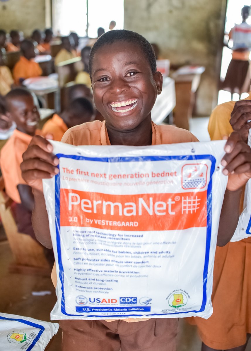 In Ghana, the U.S. Govt's President’s Malaria Initiative (PMI) partners with the National Malaria Control Program, CSOs and the private sector to combat malaria. Sleeping under long-lasting insecticide-treated nets continues to be a critical tool to #fightMalaria.