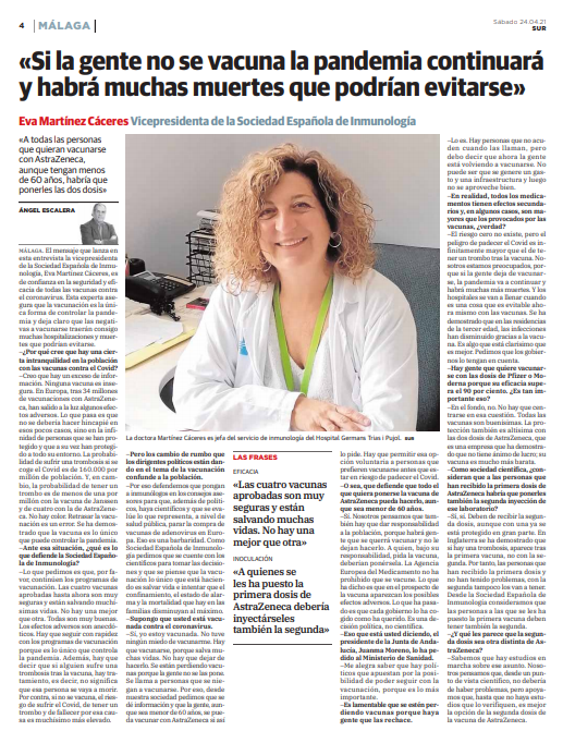 SEinmunologia's tweet photo. Hoy comienza la Semana de la Inmunidad, y desde @SEinmunologia lo tenemos muy claro 🙌 Nuestra vicepresidenta, Eva Martínez, lo explica en esta entrevista 💉 https://t.co/Pr6VbQz5TF 
#entrenatuinmunidad #inmunopower #ThankYouImmunology https://t.co/BceMSD2iYp