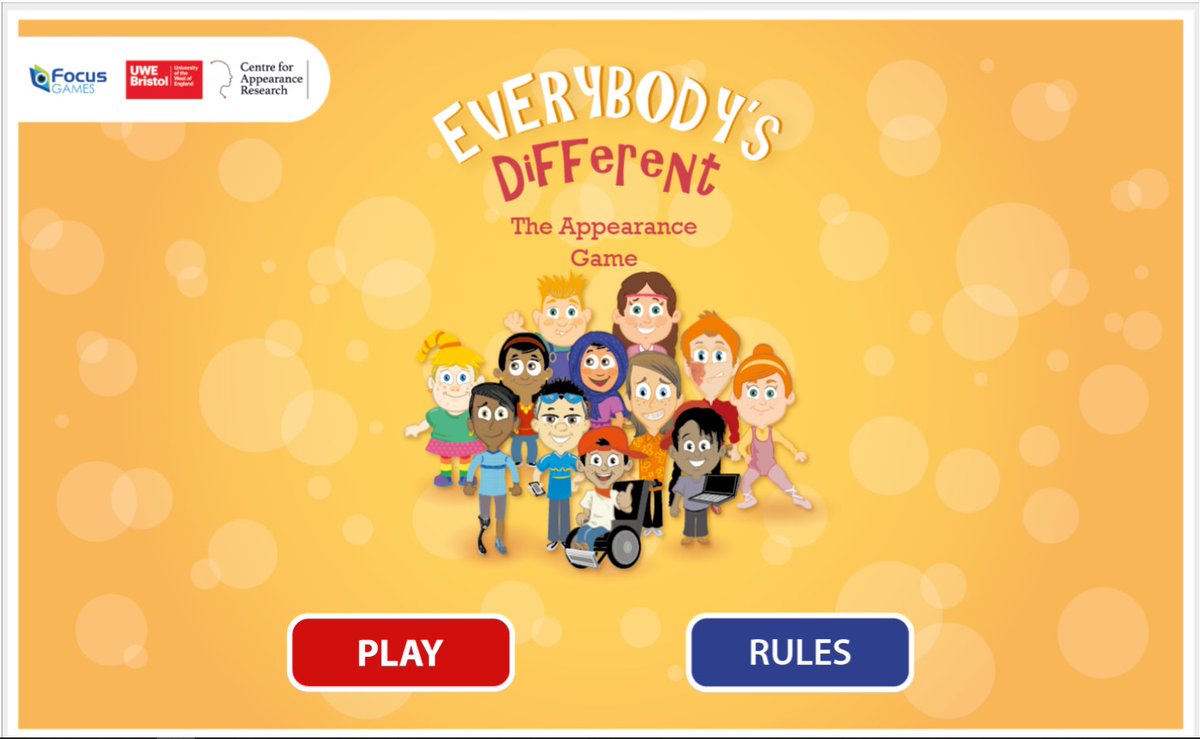 AppearanceGame's tweet image. The Appearance Game encourages and supports children to talk about appearance-related issues. 
You can now play it during Zoom, Skype &amp;amp; Teams meetings. In the classroom or remote.
Ideal activity for #FaceEqualityWeek 
@CAR_UWE 
ZestFocus.com