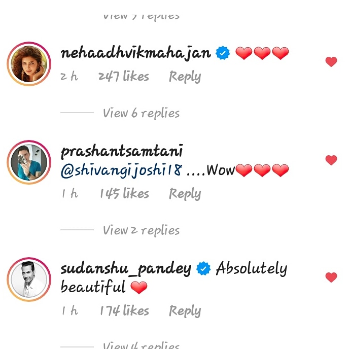 Novel_Nights's tweet photo. All the love pouring in shivis recent reel post from her friends ❤❤❤❤ 
#ShivangiJoshi https://t.co/t67xGmE48R