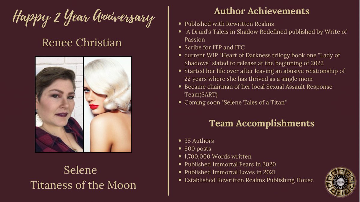 PantheonNews's tweet image. GREETINGS MORTALS:

On this magnificent Monday morning, we continue our celebrations of @InThePantheon's 2nd Anniversary. 

On the day named for the moon, we honor @SeleneTitan and her scribe @ReneeC_Author.
 
You can read the 1st Selene story here: inthepantheon.com/a-day-in-the-l…