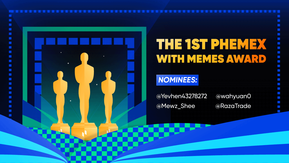 A big thank you to everyone who participated in our 1st Phemex with Memes Award! Here’s the list of nominees. We’ll announce the winner soon, so stay tuned! 😘

#Phemexwithmemes #Crypto #cryptocurrency #nominees