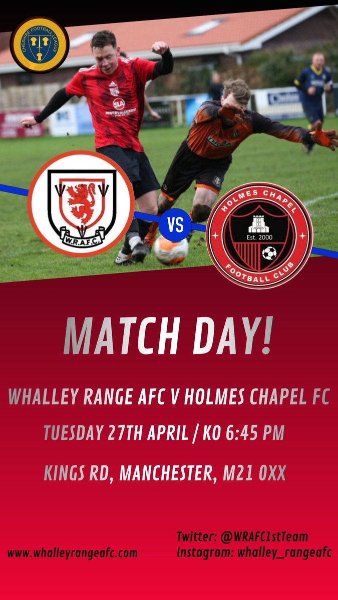 Whalley Range AFC (@wrafc1stteam) on Twitter photo π΄β«οΈ The start of a Massive week for us starts with this one β«οΈπ΄
π<a href="/HolmesChapelFC/">Holmes Chapel Football Club</a>
πKings Rd, Manchester, M21 0XX
π Tuesday 27th April
π 6:45 PM KO
π <a href="/CheshireFL/">Cheshire Football League β½οΈ</a> 2 π΄β«οΈ The start of a Massive week for us starts with this one β«οΈπ΄
π<a href="/HolmesChapelFC/">Holmes Chapel Football Club</a>
πKings Rd, Manchester, M21 0XX
π Tuesday 27th April
π 6:45 PM KO
π <a href="/CheshireFL/">Cheshire Football League β½οΈ</a> 2