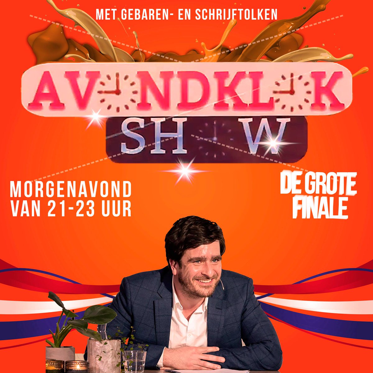 Op de laatste dag van de Avondklok presenteert @OscarKocken nog één keer de Avondklokshow!!!

Opnieuw met gebarentolken en schrijftolken, dankzij Theatermettolk &amp; Let's Talk

Morgen, op 27 APRIL van 21-23 uur! Heb je iets leuks te melden, vertel het bij de Avondklokshow!