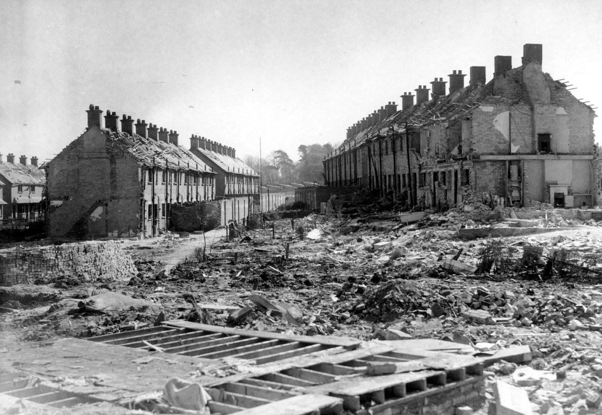 Additionally, his aunt Jean, uncle Danny and cousin Danny were also killed in the blast. Pictured below is an image of the destruction caused by the parachute mine that landed at Veryan Gardens. (Belfast Telegraph image)