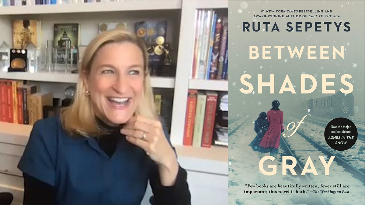 SteveSheinkin's tweet photo. Today #AuthorFanFaceOff takes a turn toward YA with a new challenge featuring the great @RutaSepetys and Between Shades of Gray! @staceybethr @PhilomelBooks @stevenmalk Episode link here: https://t.co/AwPimDWk4r https://t.co/eyeTfMZYEB