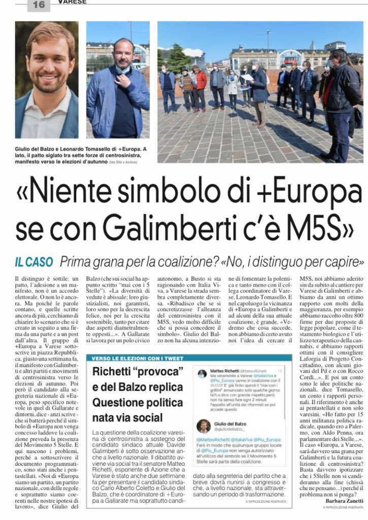 NESSUNA ALLEANZA CON IL MOVIMENTO 5 STELLE

In questa intervista rilasciata alla <a href="/laprealpina/">La Prealpina</a> , ho rimarcato con chiarezza la posizione di <a href="/Piu_Europa/">Più Europa</a> , unico partito sempre all'opposizione del governi pentastellati. Non faremo alleanze con forze che negano i valori europeisti.