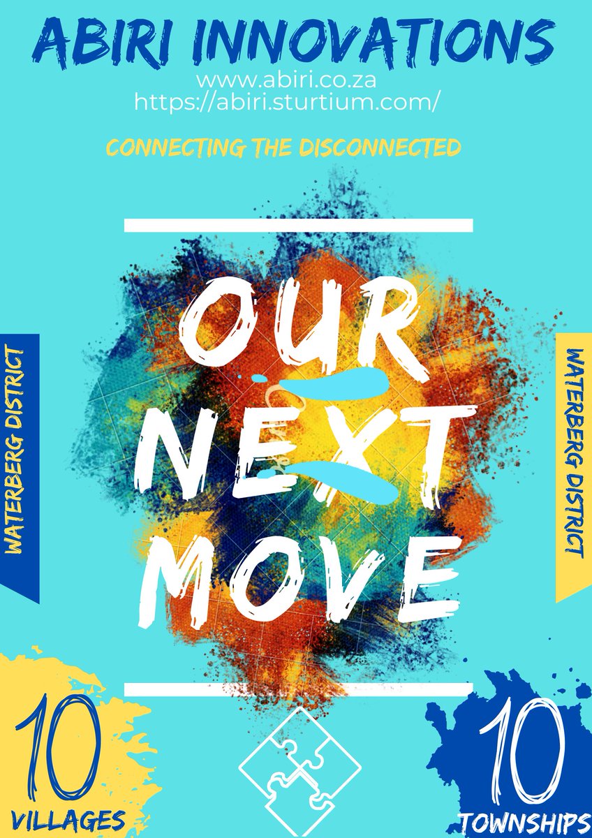 Our Next Move Project
<a href="/TAKEALOT/">takealot</a> <a href="/Moshidipk/">Kwena Moshidi 🇺🇬🇪🇹🇨🇩</a> <a href="/SwypaDelivery/">Swypa Delivery</a> 
Check out our pilot project at: abiri.sturtium.com
2 Villages = 5km2 land area size; more than 1500 households captured.
#ruralhouseholdsidentity
#connectingthedisconnected
#Digitalintegration
