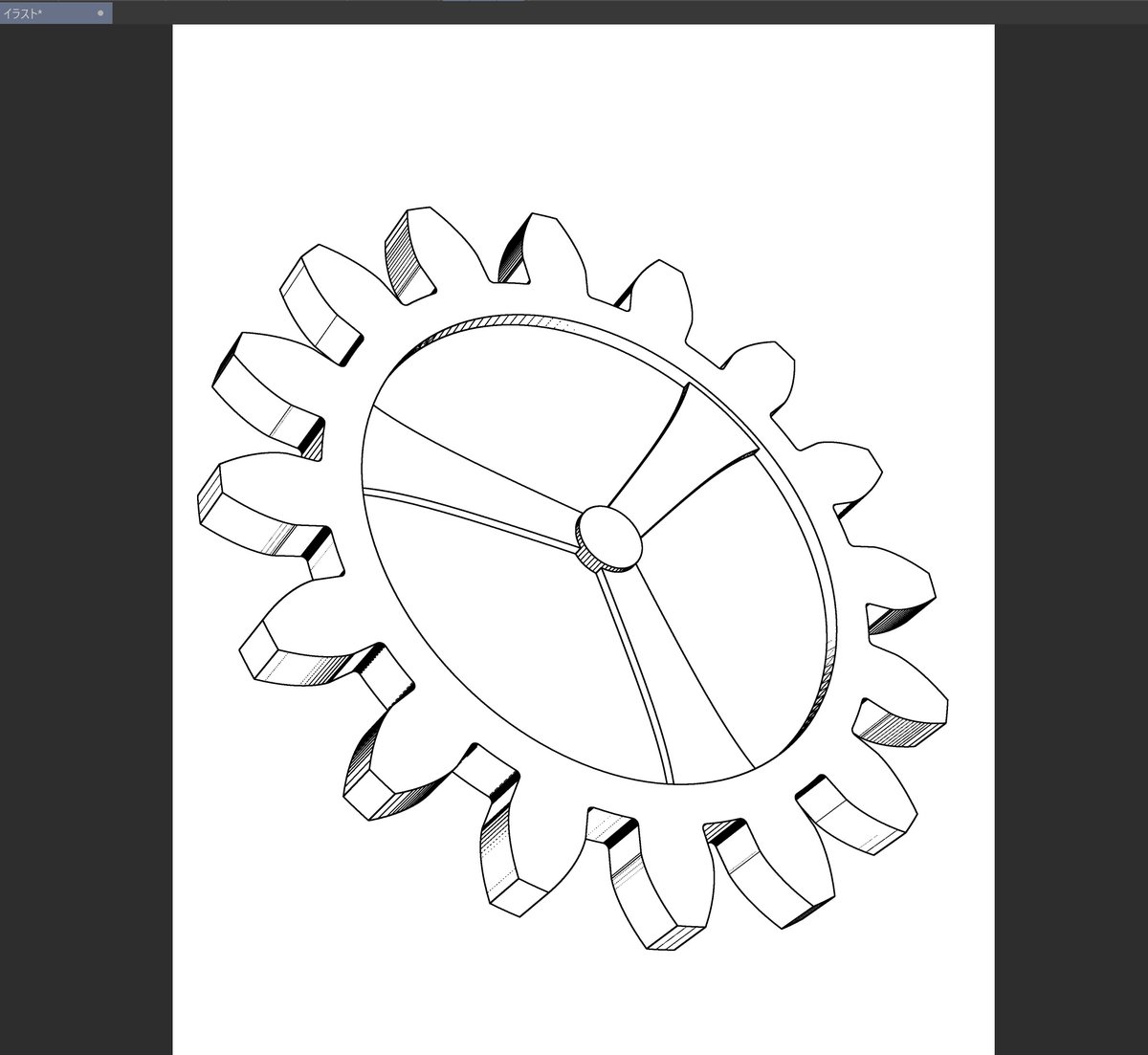 摩美々のイラスト描こうとしてるけど、装飾品の歯車は作画するより、CADで歯車設計した方が早いと思ってCADで3Dモデル作った。
使いまわしできるし、LT変換でほぼペン入れした状態になるから楽 