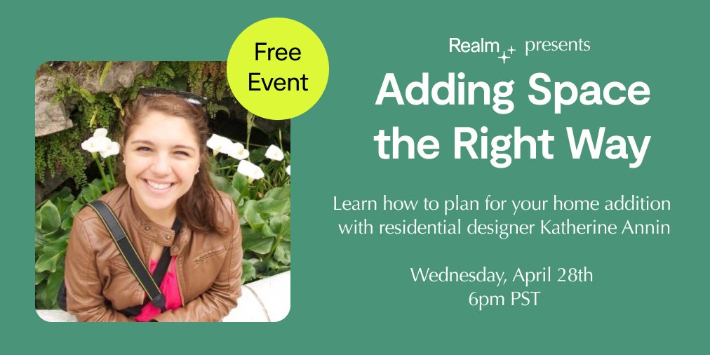 Considering adding space to your home but unsure where to start? Join us this Wednesday at 6pm PST for a free event. We'll cover FAQs for planning a #home addition and tips &amp; tricks for the #design process.

Register today forms.gle/q1GJAfAq8GJeme…