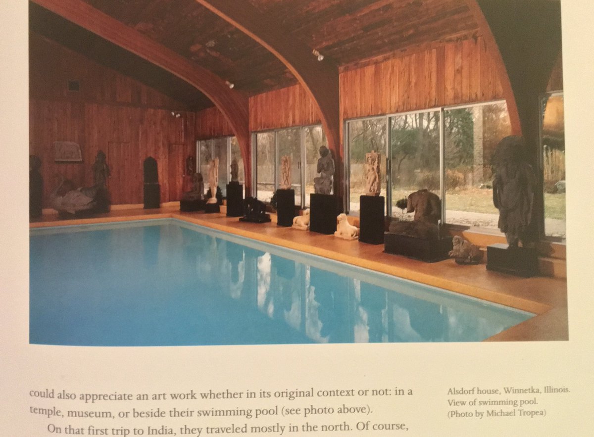 James and Marilyn Alsdorf collected a lot of sacred art. Here's some adorning their swimming pool. Totally cultural respectfully and all. Some of their collections have problematic provenances, to say the least. Here's me talking about that:  https://hyperallergic.com/573457/fishy-provenance-benin-bronze-christies/