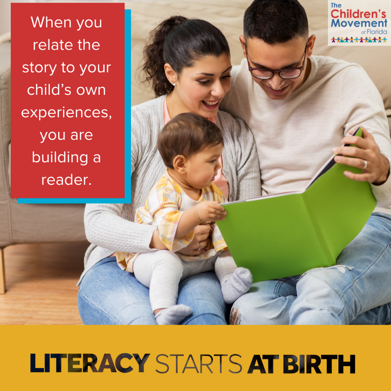 ChildMovementFL's tweet photo. Relating your child’s own experiences to the story builds a reader because it is more likely that they will understand the story, remember it, and enjoy it when they relate to what they are reading.  #EarlyLiteracy https://t.co/Ipw86Nfp2w https://t.co/h6192wvJ8I