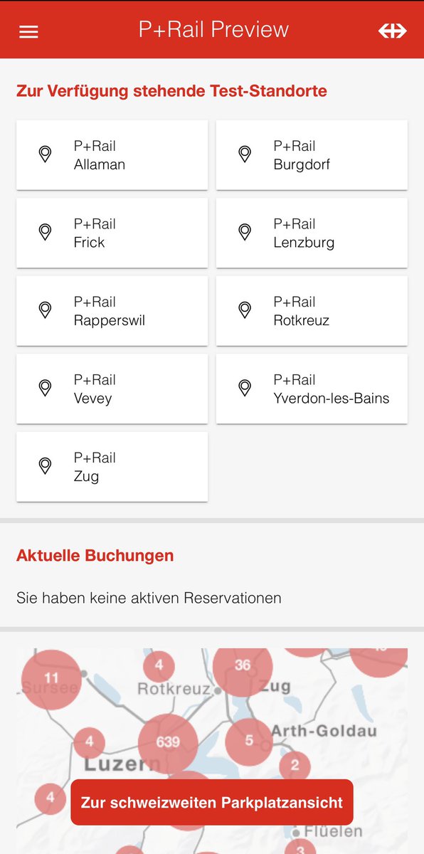 lochbrunner's tweet photo. Die SBB testet weitere Optimierungen bei P+Rail. Parkplätze im Voraus reservieren und eine schweizweite Parkplatz-Karte können hier ausprobiert werden. https://t.co/lGEO8AOydv  

🅿️🚗🚅 #sbbcffffs #smartmobility #smartstation #parking #parkandrail #parkandride #newmobility https://t.co/sPhtcRjtSO