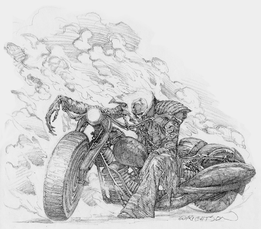 Ghost Rider Bike Drawing