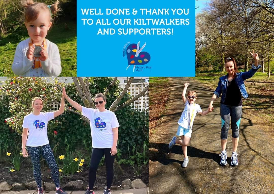 CR_HFA's tweet photo. A huge well done &amp; thank you to our Kiltwalkers who took part in their challenges over the weekend in support of Heart for Art. Thank you everyone who supported us! 🌼🧡(P46)@CrossReach @churchscotland https://t.co/ayRHeKxT3Y