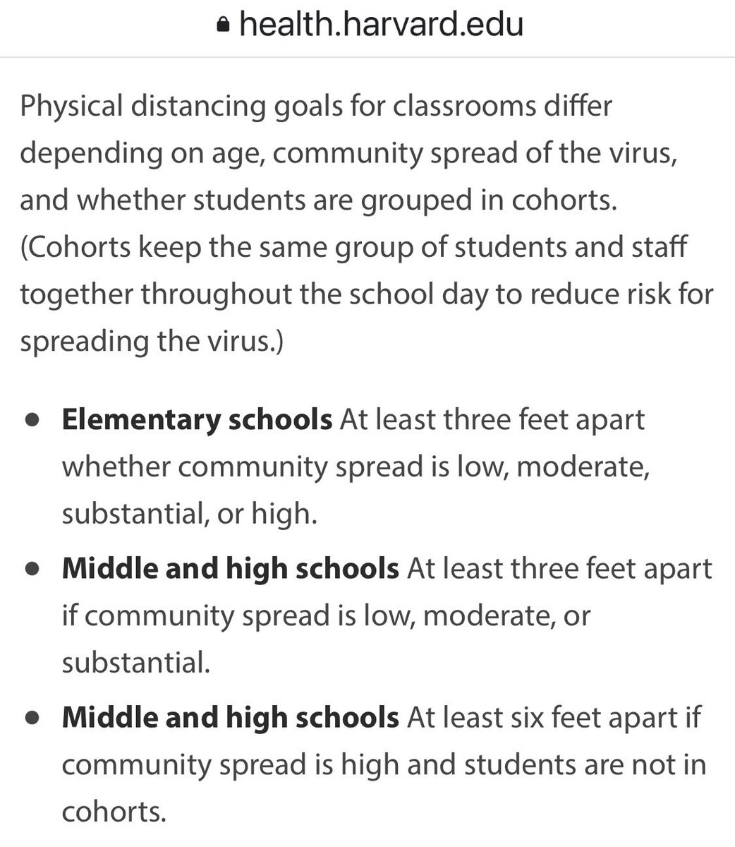 13/ Since classes are at max capacity in majority of classrooms in BC, the recommended safe physical distancing is not possible due to space constraints. Can recommend 2m, but if you don’t lower density, it’s not possible.30 in Secondary, 24 in elementary.  #bced  #bcpoli