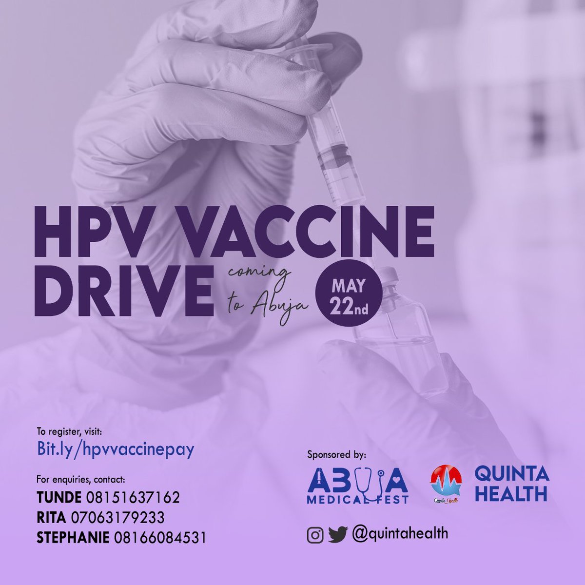 Labcoat_Agency's tweet photo. #AbujaTwitterCommunity Make sure you don't miss #AbujaMedicalFest 2.0.
Lots of medical services+drugs will be available at the best quality, Ladies will get HPV vaccine for NGN10,500/Dose.

See flier for more details/access fee to be communicated.
@Mazigburugburu1 @DrJoeAbah
RT🙏 https://t.co/LLOKmJa1Ie