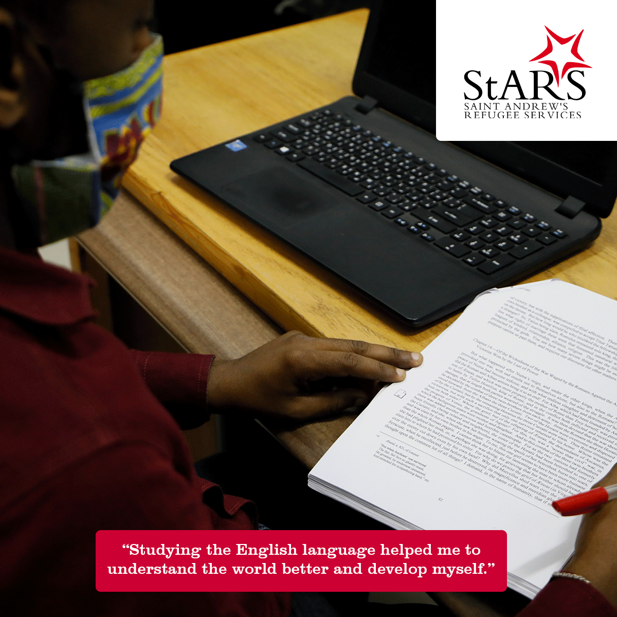CairoRefugees's tweet photo. StARS provide English classes for different levels to more than 3500 clients to help them improve their lives by accessing better education and job opportunities. 

Meet Jaaja one of StARS Adult Education Program graduates: https://t.co/LN2DjsyEIj
#worldenglishlanguageday https://t.co/r7OiW3c3DB